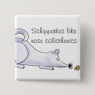 Bóton Quadrado 5.08cm Schipperke Dog Cartoon