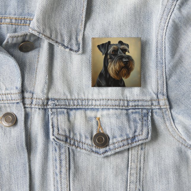 Bóton Quadrado 5.08cm Schnauzer Gigante (In Situ)