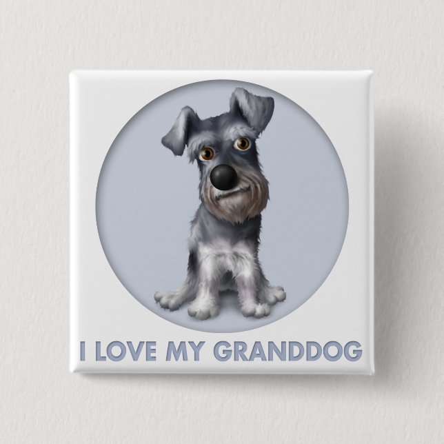 Bóton Quadrado 5.08cm Schnauzer Granddog (Frente)