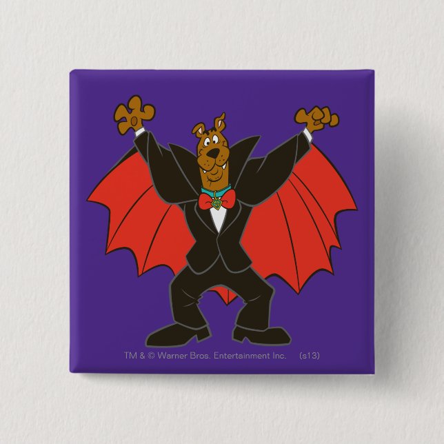 Bóton Quadrado 5.08cm Scooby Dracula (Frente)