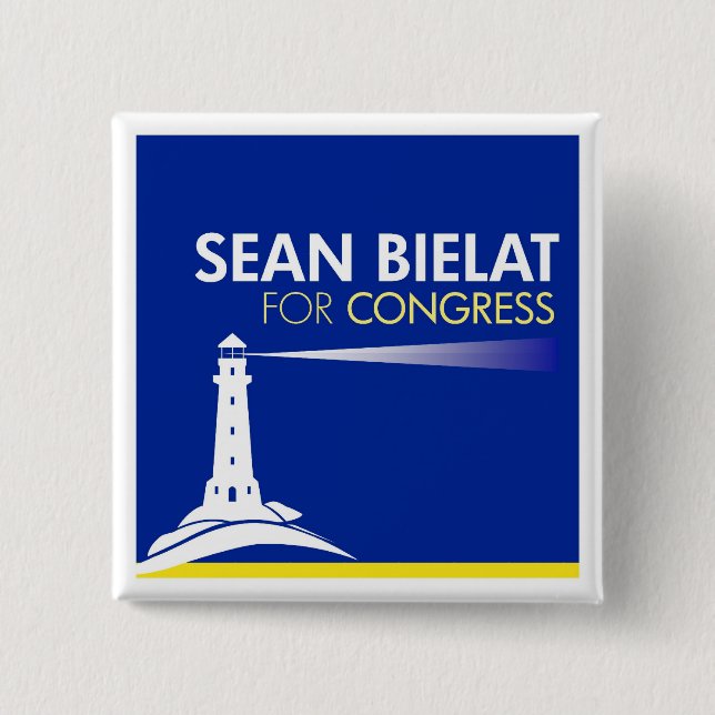 Bóton Quadrado 5.08cm Sean Bielat para o botão do congresso (Frente)