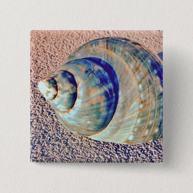 Bóton Quadrado 5.08cm Seashell de Welk do mar (Frente)
