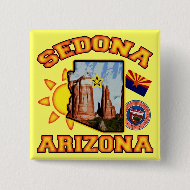 Bóton Quadrado 5.08cm Sedona, arizona (Frente)
