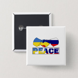 Bóton Quadrado 5.08cm Seguimento da paz, Ucrânia, Rússia Bandeira