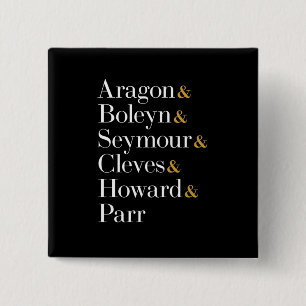 Bóton Quadrado 5.08cm Seis as Rainhas Musicais - Ampersand Nomeia T-Shir