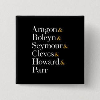 Bóton Quadrado 5.08cm Seis as Rainhas Musicais - Ampersand Nomeia T-Shir