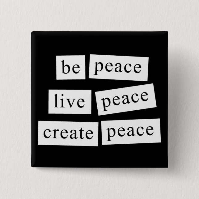 Bóton Quadrado 5.08cm Seja paz (Frente)