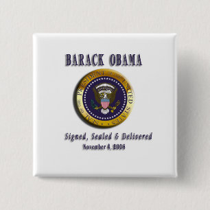 BÓTON QUADRADO 5.08CM SELO DO PRESIDENTE BARACK OBAMA DO BOTÃO DO