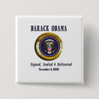 BÓTON QUADRADO 5.08CM SELO DO PRESIDENTE BARACK OBAMA DO BOTÃO DO