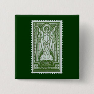 Bóton Quadrado 5.08cm Selo postal do irlandês de St Patrick