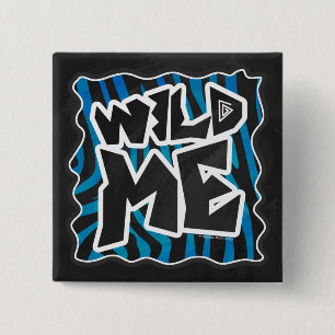 Bóton Quadrado 5.08cm Selvagem mim preto e azul da zebra