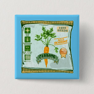 Bóton Quadrado 5.08cm Sementes de papagaio que cultivam vegetais