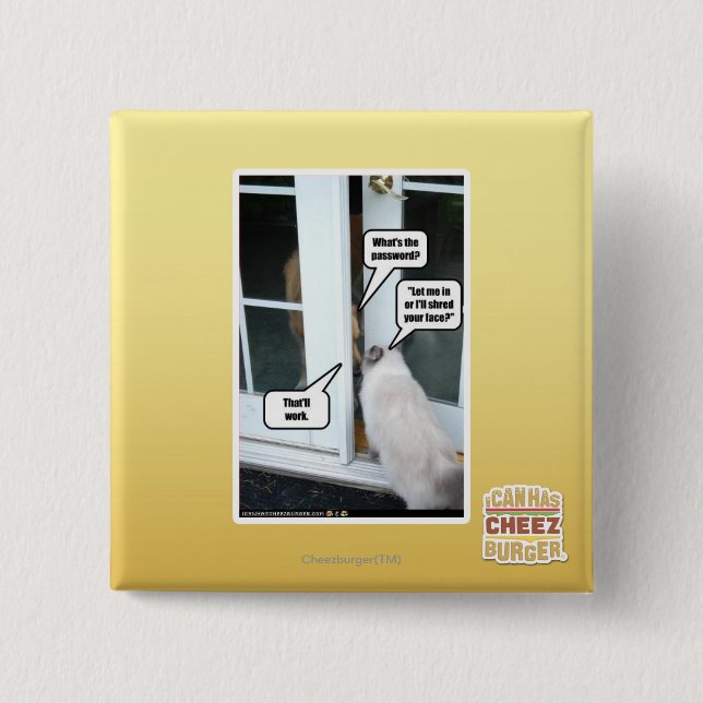 Bóton Quadrado 5.08cm Senha por favor (Frente)