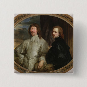 Bóton Quadrado 5.08cm Senhor Endymion Porteiro (1587-1649) e artista, C.