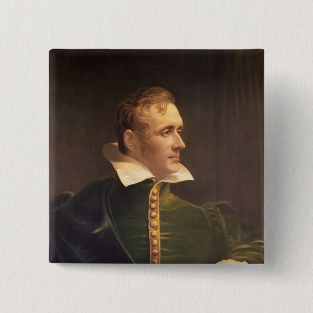 Bóton Quadrado 5.08cm Senhor Thomas Stamford Raffles (Frente)