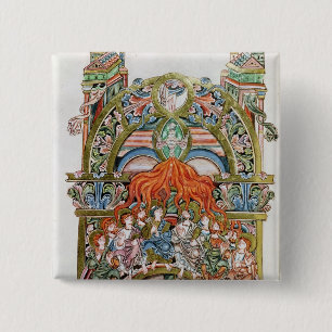 Bóton Quadrado 5.08cm Senhora 369 f.29v Pentecost