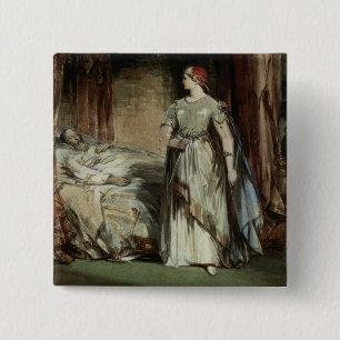 Bóton Quadrado 5.08cm Senhora Macbeth, 1850