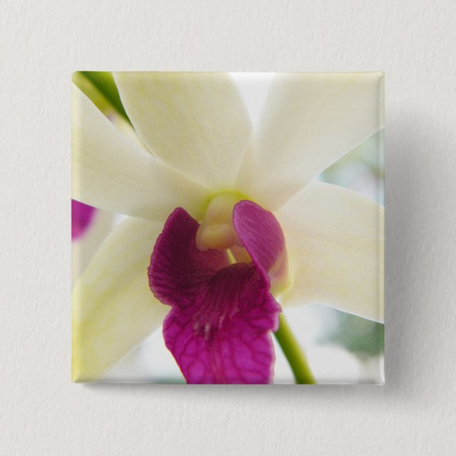 Bóton Quadrado 5.08cm Senhora Orquídea (Frente)