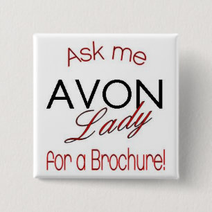 Bóton Quadrado 5.08cm Senhora Pin de Avon