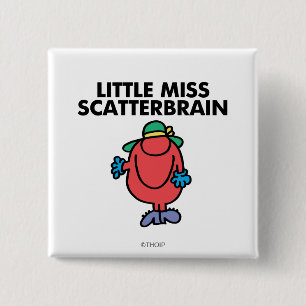 Bóton Quadrado 5.08cm Senhorita pequena de ondulação Scatterbrain