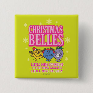 Bóton Quadrado 5.08cm Senhorita pequena Natal Belles