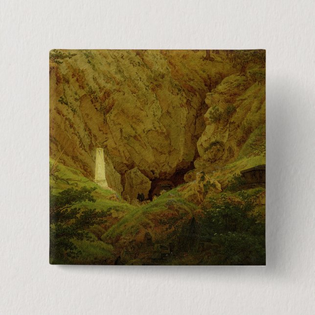 Bóton Quadrado 5.08cm Sepulturas dos heróis antigos, 1812 (Frente)