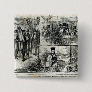 Bóton Quadrado 5.08cm Serviço na sinagoga judaica