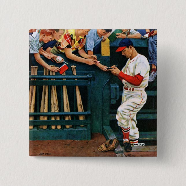 Bóton Quadrado 5.08cm Sessão autógrafo (Frente)