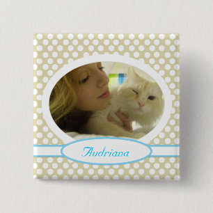 Bóton Quadrado 5.08cm Seu botão da foto