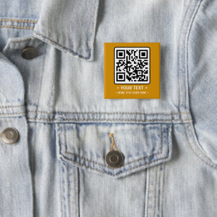 Bóton Quadrado 5.08cm Seu Código QR Empresarial