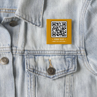 Bóton Quadrado 5.08cm Seu Código QR Empresarial