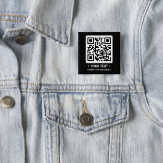 Bóton Quadrado 5.08cm Seu Código QR Empresarial