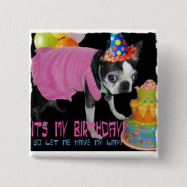 BÓTON QUADRADO 5.08CM SEU MEU ANIVERSÁRIO - DEIXE-ME TER MINHA MANEIRA