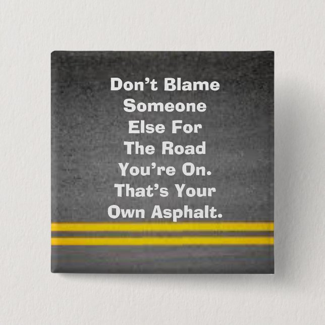 Bóton Quadrado 5.08cm Seu Próprio Botão Asfalto (Frente)