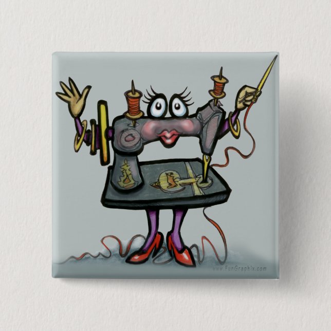 Bóton Quadrado 5.08cm Sewing (Frente)