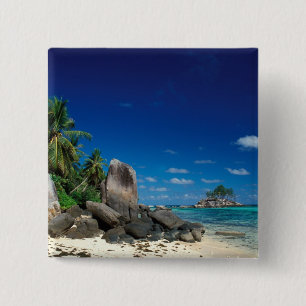 Bóton Quadrado 5.08cm Seychelles, Ilha de Mahe, Praia de Anse Royale.
