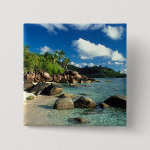 Bóton Quadrado 5.08cm Seychelles, Ilha de Mahe, Praia de Anse Royale. 3