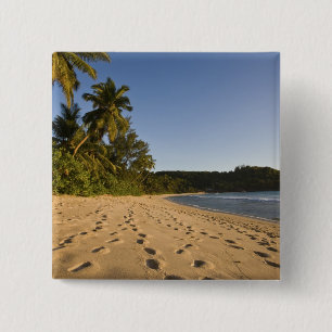 Bóton Quadrado 5.08cm Seychelles, Ilha de Mahe, praia de Anse Takamaka,