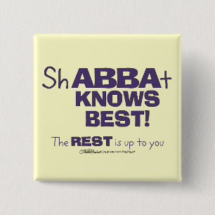 Bóton Quadrado 5.08cm ShABBAt Abba conhece melhor