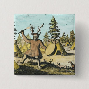 Bóton Quadrado 5.08cm Shaman do nativo americano