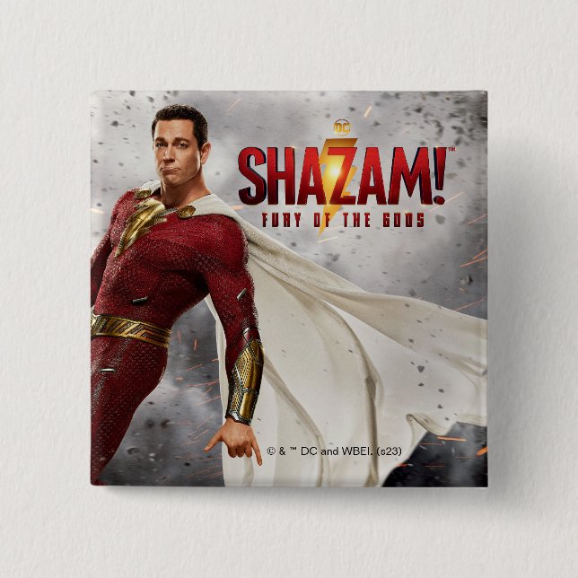 Bóton Quadrado 5.08cm SHAZAM! Fury of the Gods | Hang Loose Movie Poster (Frente)
