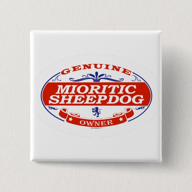 Bóton Quadrado 5.08cm Sheepdog de Mioritic (Frente)