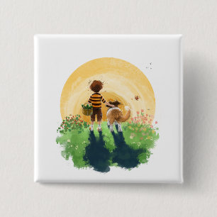 Bóton Quadrado 5.08cm Sheldon, a Sheltie