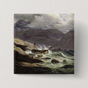 Bóton Quadrado 5.08cm Shipwreck na costa norueguesa, 1831
