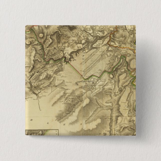 Bóton Quadrado 5.08cm Shire de Edimburgo Composto (Frente)