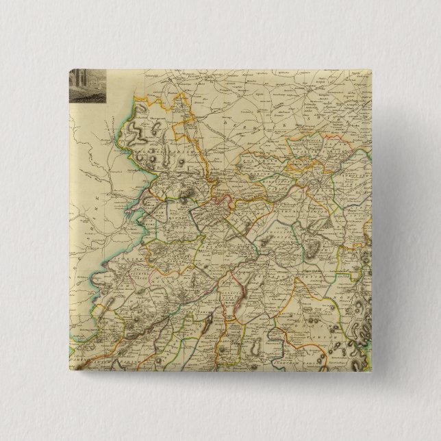 Bóton Quadrado 5.08cm Shire de Roxburgh Composto (Frente)