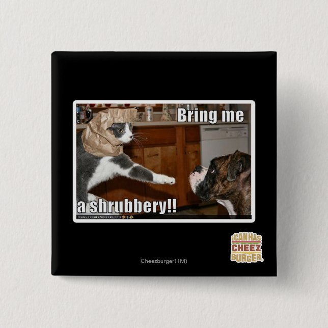 Bóton Quadrado 5.08cm Shrubbery (Frente)