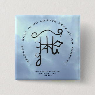 Bóton Quadrado 5.08cm Sigil Art para libertar e deixar ir