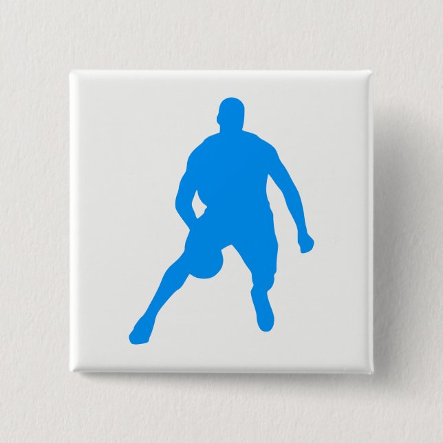 Bóton Quadrado 5.08cm Silhouette de Basquete (Frente)