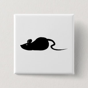 Bóton Quadrado 5.08cm Silhouette do mouse